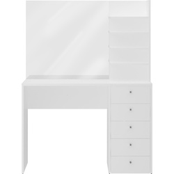 Konsolentisch FMD „Marl 1“ Tische Gr. B/H/T: 105 cm x 140,5 cm x 39,9 cm, weiß (weiß, weiß, weiß) Konsolentische Telefontische Schminktisch, mit großem Spiegel