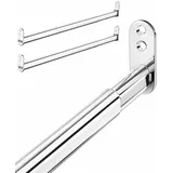 SOTECH 2 x Schrankstange Chrom oval ausziehbar von 600-900 mm Kleiderstange Teleskop-Schrankrohr