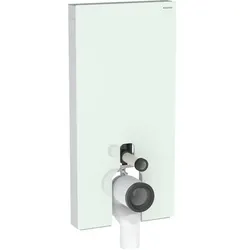 Monolith Sanitärmodul für Stand-WC, 101 cm, Frontverkleidung aus Glas: Glas mint, Aluminium