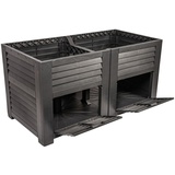 Jelenia Plast Hochbeet klassisch mit Staufächern 150 x 76 x 78 cm anthrazit