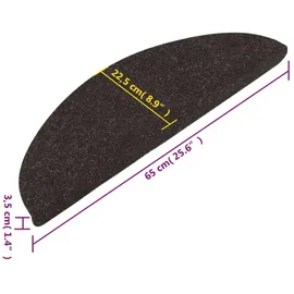 vidaXL Stufenmatten Selbstklebend 10 Stk. Schwarz 65x22,5x3,5 cm
