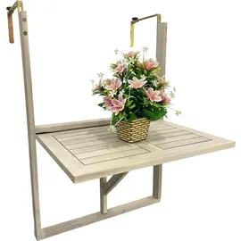 Estexo Balkonhängetisch Balkontisch Hängetisch Klapptisch Balkon Tisch Weiß Klappbar