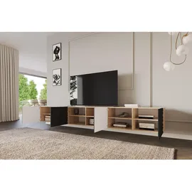 altdecor VIRA Lowboard 300 cm Schwarz Holz