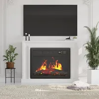 AECOJOY Elektrokamin mit Heizung Schwarz