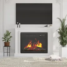 AECOJOY Elektrokamin mit Heizung Schwarz