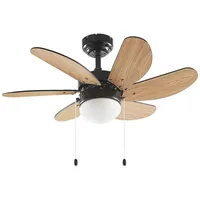 STARLUNA Lindby Deckenventilator Minja schwarz, leise, 78 cm, E14)
