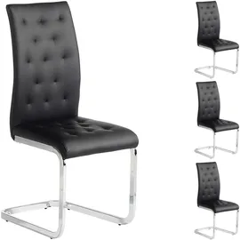 Idimex Esszimmerstuhl Chloe Textil schwarz 4er Set