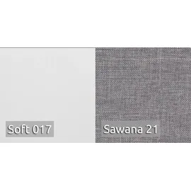 Sofnet Ecksofa Caris mit Schlaffunktion und einstellbare Kopfstützen, Wohnlandschaft mit Bettkasten, Couch, Sofa (Weiß + Grau (Soft 017 + Sawana 21),