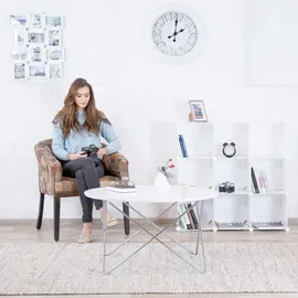 Relaxdays Regalsystem 95 x 95 x 32 cm Weiß