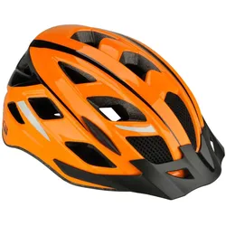 Fahrradhelm FISCHER FAHRRAD "Urban Sport S/M" Gr. S, orange, Helme, S/M Kopfumfang: 52cm - 59cm, Verstellbarer Innenring-System; mit beleuchtetem Innenring-System
