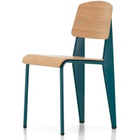 Vitra - Prouvé Standard Stuhl, Eiche natur / Bleu Dynastie (Filzgleiter)