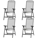 Siena Garden Klappstuhl Set Elda 70 x 100 x 140 cm schwarz 4 St.