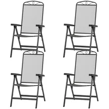 Siena Garden Klappstuhl Set Elda 70 x 100 x 140 cm schwarz 4 St.