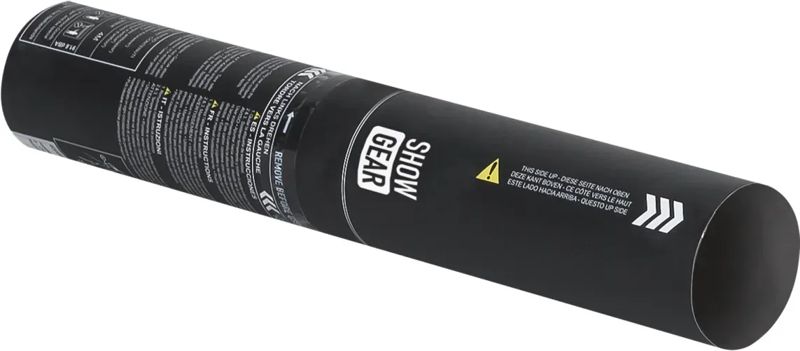 Showgear Handheld Confetti Cannon Small 28 cm, mehrfarbig, feuerhemmend und biologisch abbaubar