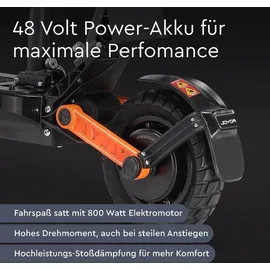 Vorago Joyor S8E Elektroroller 45 km/h 800W Sitz faltbar offroad Federung NFC E-Scooter E-Mofa Moped - Schwarz