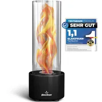GLANZFEUER® Tischkamin - Premium Bio Ethanol Tischkamin - Tischfeuer Outdoor & Tischfeuer Indoor - Hochwertiger Bioethanol Tischkamin Outdoor für besonderes Ambiente - Tisch Feuer Ethanol Kamin