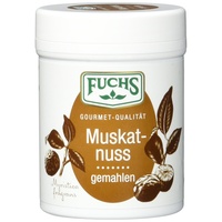 FUCHS Muskatnuss gemahlen, Gewürz mit feurig-süßem Aroma im Zweierpack (zerkleinerte und würzige Nuss in Dose), 3er Pack (3 x 60g)