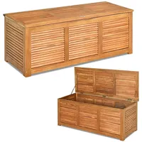 COSTWAY Gartenbox, Aufbewahrungsbox bis 160kg, Akazienholz, 120x45x45cm beige