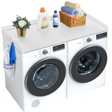 Vevor Arbeitsplatte für Waschmaschine und Trockner, 1370 x 700 x 69 mm, Wasserabweisend, Weiß