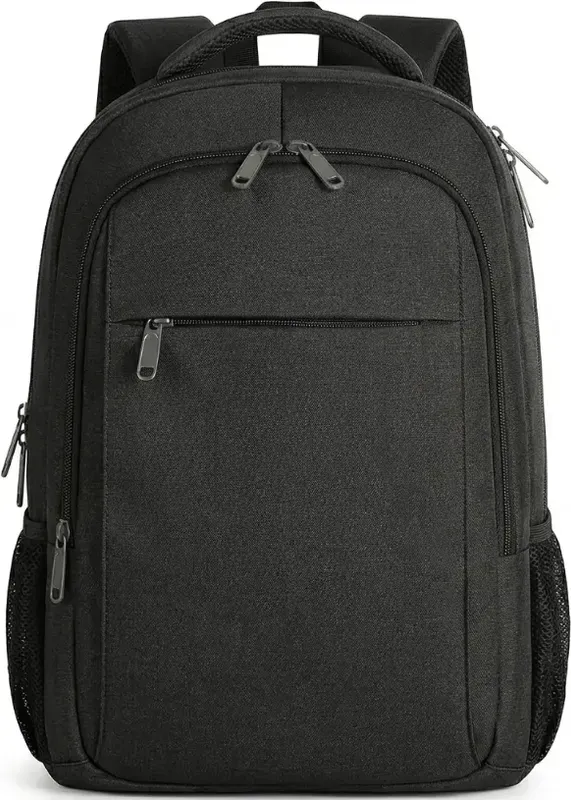 Laptop-Rucksack für 15,6 Zoll, Reise-Laptoptasche mit USB-Ladeanschluss, wasserabweisend, Daypack, für Arbeit, College, Computer, Herren & Damen, Schwarz,