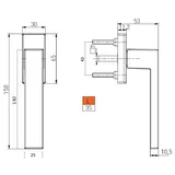 MS Beschläge Design Fenstergiff Rasterolive Fensterolive Aluminium 45° Rasterung exklusives Braun RAL 8019