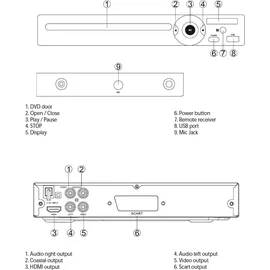 Universum DVD 300-20 DVD-Player CD-Player, HDMI,USB,SCART, mit Display Schwarz
