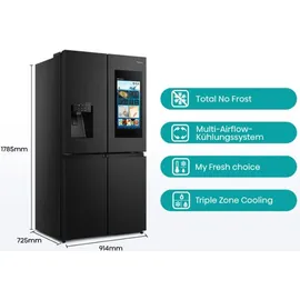 Hisense RQ760N4IFE Multi Door (577 l, 1785 mm hoch, Schwarz)