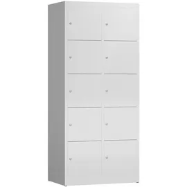 Lüllmann Schließfachschrank Stahl 80,0 x 50,0 x 180,0 cm lichtgrau 10 Fächer