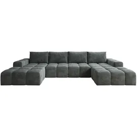 möbelfest Eckcouch U-Form Webstoff 3-Sitzer Grau
