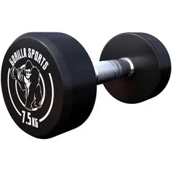 Kurzhantel Gummi 2,5 - 40 kg schwarz 7.5kg