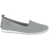 Andrea Conti Damen Mokassin Leder Slipper Ballerina Eyecatcher bequem 0027449, Größe:38 EU, Farbe:Grau