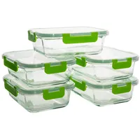Monster24 Frischhaltedose Vorratsdosen Lunchbox Borosilikatglas, (Set, 10-tlg., 5 Glasbehälter