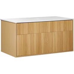 Bad-Wandschrank 100 x 52 cm heller Holzfarbton BEXTI