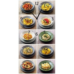 Wallario Wanduhr Italienische Pasta (Glasuhr) braun 30 cm x 60 cm