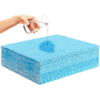 Vevor Saugpads, Wasserabsorbierende Matte in Spenderbox, 30 Stk. Wasserabsorbierende Matten 380 x 480 x 5 mm, Saugpads aus Polypropylen für Wasser, Blau, 6 Gal Fassungsvermögen