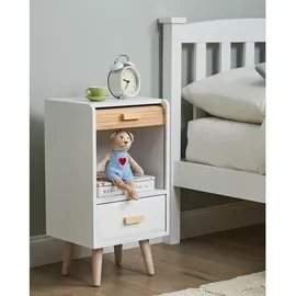 Beliani Nachtschrank Nesika 30 x 30 x 56 cm Weiß/Braun