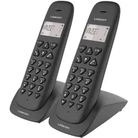 Wireless Phone Fest - Festnetz WLAN ohne Voicemail - Duo - Analog-Telefone und DECT - Logicom Vega 255T Festnetz Wireless-Duo Schwarz