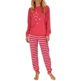 Normann Pyjama Normann Damen Frottee langarm Schlafanzug Pyjama rosa 40