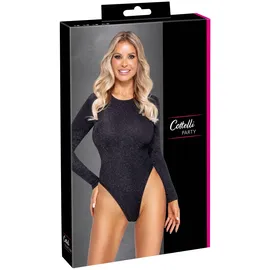 Cottelli PARTY Body mit Silberglitzer, schwarz, L