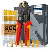 BAURIX Crimpzange inkl. 300 tlg. Flachsteckhülsen Set