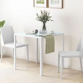 Homcom Esszimmertisch 75 x 75 x 75 cm weiß