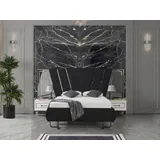 JVmoebel Schlafzimmer-Set Schlafzimmer Bett 2x Nachttische Luxus Betten Set Komplett, (3-tlg), Made in Europa schwarz