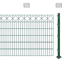 Arvotec Doppelstabmattenzaun »ESSENTIAL 120 zum Aufschrauben "Karo" mit Zierleiste«, Zaunhöhe 120 cm, Zaunlänge 2 - 60 m 27460013-0 dunkelgrün H/L: 120 cm x 60 m