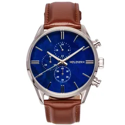 Holzkern Herrenuhr Chronograph Naturalist Marmor/Silberfarben