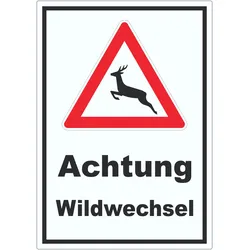 Aufkleber Achtung Wildwechsel A0 (841x1189mm)