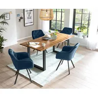 SalesFever Esstischgruppe 5-tlg., 180x90 cm, Platte Akazie 26 mm
