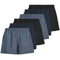 JACK & JONES Web-Boxershorts 6er Pack in Dunkelblau XL