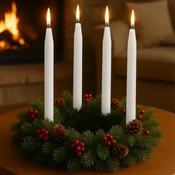 Spitzkerzen 10er Set Weiss – Stilvolle Tafelkerzen – Hohe Qualität, lange Brenndauer für festliche Anlässe, Adventskranz & Deko