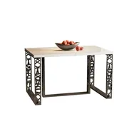 Endo-Moebel Esstisch, Weiß Hochglanz, Holzwerkstoff, Rechteckig,Rechteckig, 85x76x130 cm, Esszimmer, Tische, Esstische
