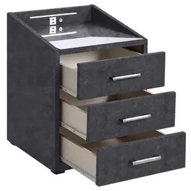 ed exciting design Mid.you Nachtschrank mit USB-Anschluss und LED-Beleuchtung - 47 x 61 x 46 cm Schlafzimmer, Nachttische
